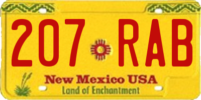 NM license plate 207RAB