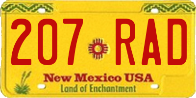 NM license plate 207RAD