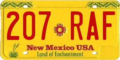 NM license plate 207RAF