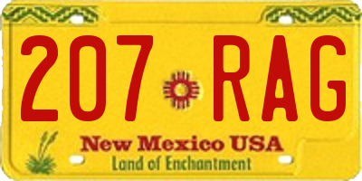 NM license plate 207RAG