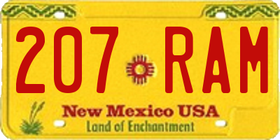 NM license plate 207RAM