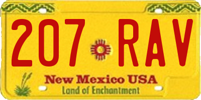 NM license plate 207RAV