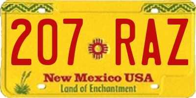 NM license plate 207RAZ