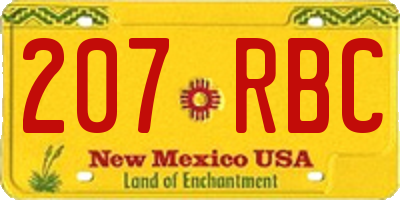 NM license plate 207RBC