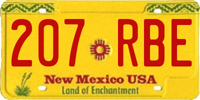 NM license plate 207RBE