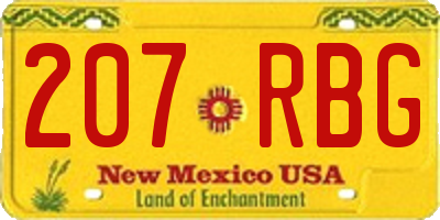 NM license plate 207RBG