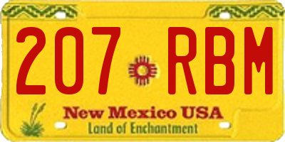 NM license plate 207RBM