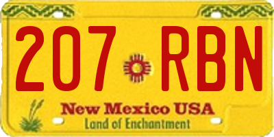 NM license plate 207RBN
