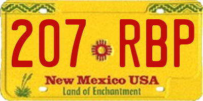 NM license plate 207RBP