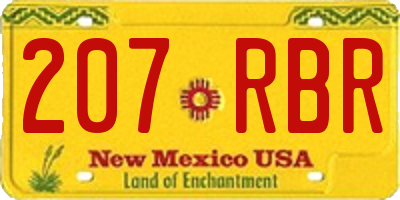NM license plate 207RBR