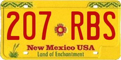 NM license plate 207RBS