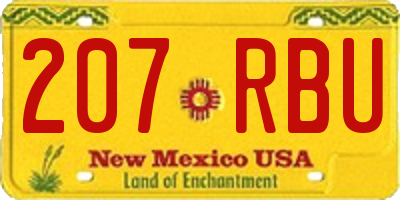 NM license plate 207RBU