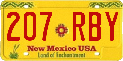 NM license plate 207RBY