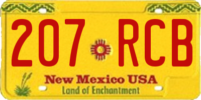 NM license plate 207RCB