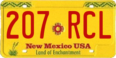 NM license plate 207RCL