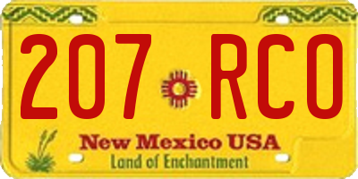 NM license plate 207RCO