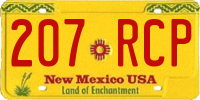 NM license plate 207RCP