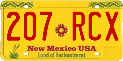 NM license plate 207RCX