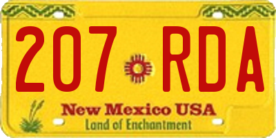NM license plate 207RDA
