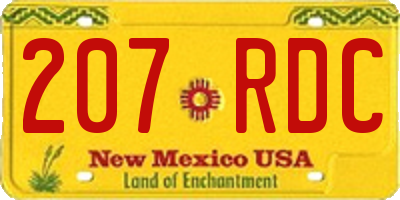 NM license plate 207RDC