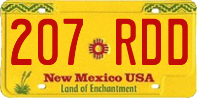 NM license plate 207RDD