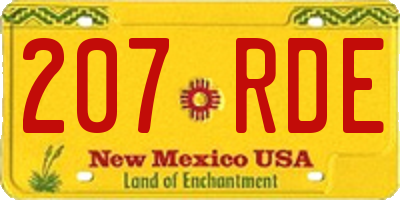 NM license plate 207RDE