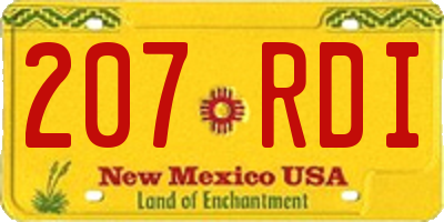 NM license plate 207RDI