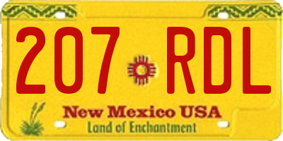 NM license plate 207RDL