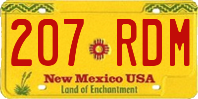 NM license plate 207RDM