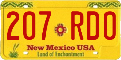 NM license plate 207RDO