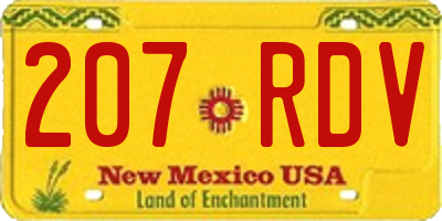 NM license plate 207RDV