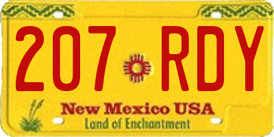 NM license plate 207RDY