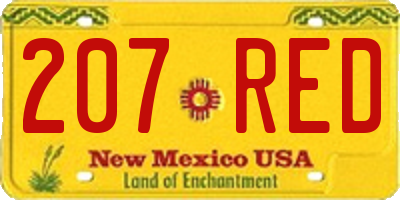 NM license plate 207RED