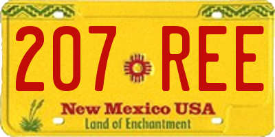 NM license plate 207REE