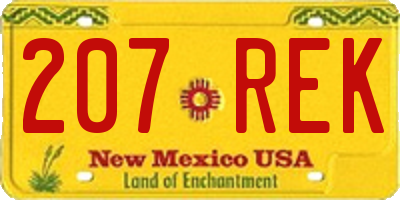 NM license plate 207REK