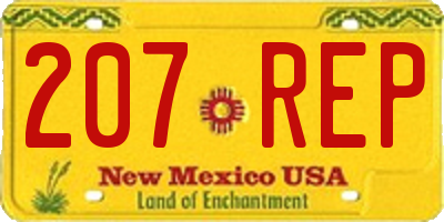NM license plate 207REP