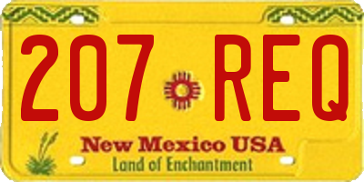 NM license plate 207REQ