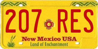 NM license plate 207RES