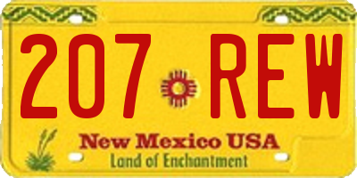 NM license plate 207REW