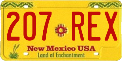 NM license plate 207REX
