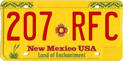 NM license plate 207RFC