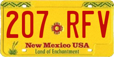 NM license plate 207RFV