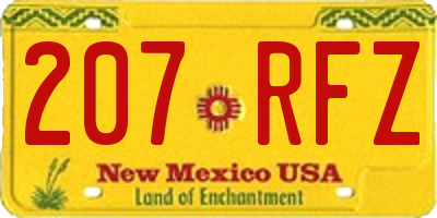 NM license plate 207RFZ