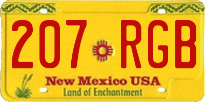 NM license plate 207RGB