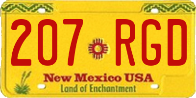 NM license plate 207RGD