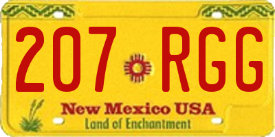 NM license plate 207RGG