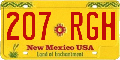 NM license plate 207RGH