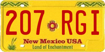 NM license plate 207RGI