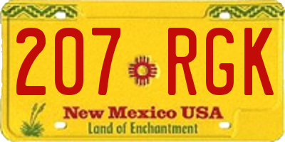 NM license plate 207RGK