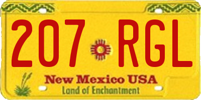 NM license plate 207RGL